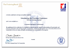 Certificate issued automatically upon successfull completion